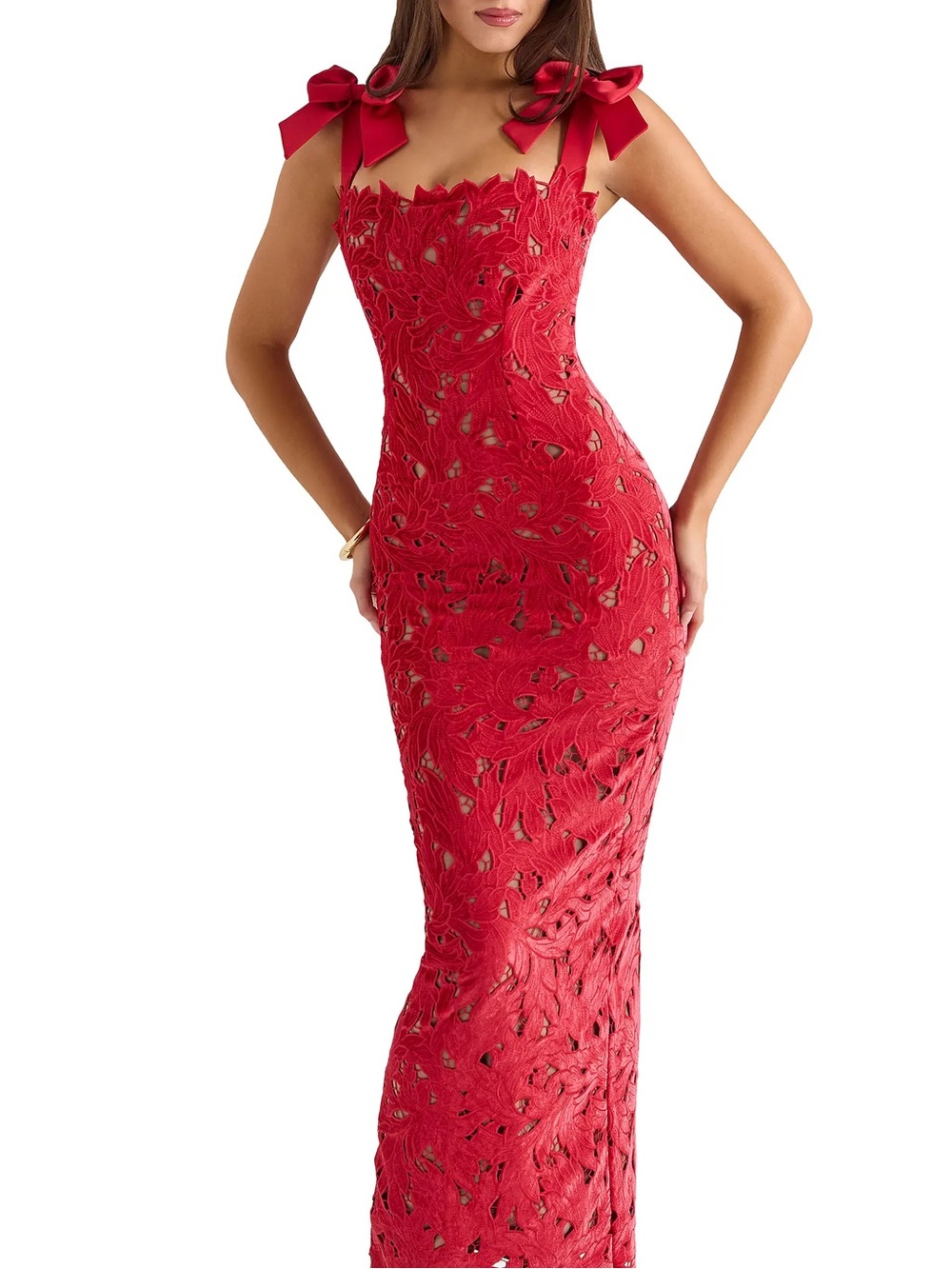 House of CB Red bow dress